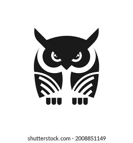 owl logo design sillhouette vector