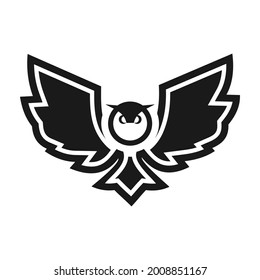 owl logo design sillhouette vector