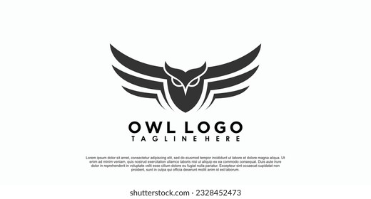 owl logo design with simple concept