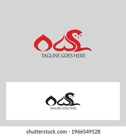 Owl logo design template. Letter icon. Vector illustration