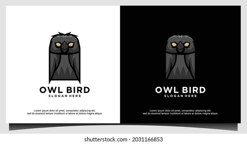 owl logo design template vector