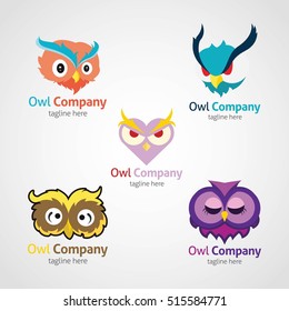 Owl Logo Design Template. Vector Illustration