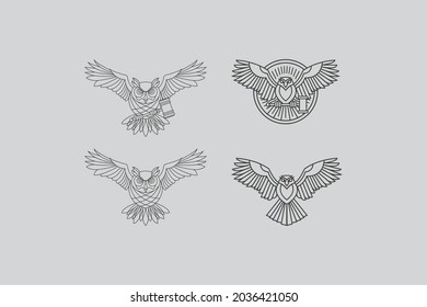 owl logo design template for your company