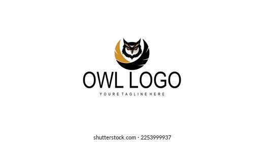 Diseño del logotipo de búho con un vector de concepto único premium