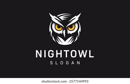 Owl Logo Design, Vector Owl Eyes 