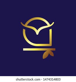 owl logo design vector illustration