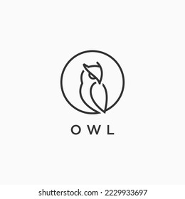 ilustración de silueta vectorial de diseño de logotipo de owl