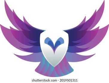 owl logo designer illustration with gradient
