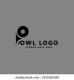 Logo de búho, diseño de plantillas de concepto de ojos, aislado en fondo blanco, adecuado para la industria creativa, multimedia, entretenimiento, educación, tienda y cualquier negocio relacionado