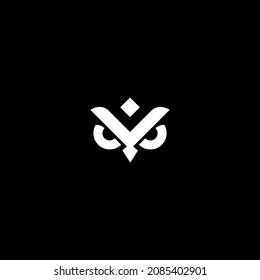 Logotipo de búho de estilo plano y sencillo, disponible en vector