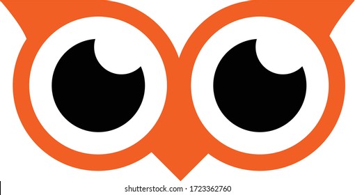 Owl Logo in flat style. Vector Illustration