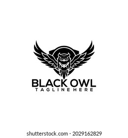 Owl Logo Flat Template Vector