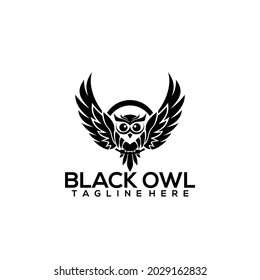 Owl Logo Flat Template Vector