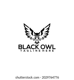 Owl Logo Flat Template Vector