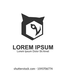 Owl Logo. Geometric Animal Logo Template