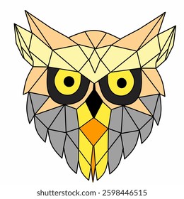 owl logo with geometric lines