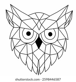 owl logo with geometric lines