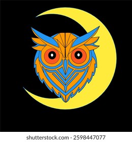 owl logo with geometric lines