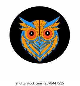 owl logo with geometric lines