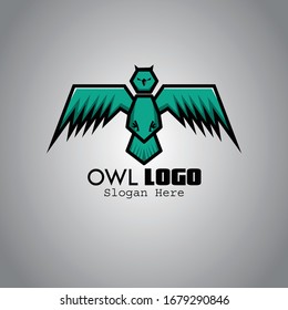 Owl logo geometric shape. owl emblem