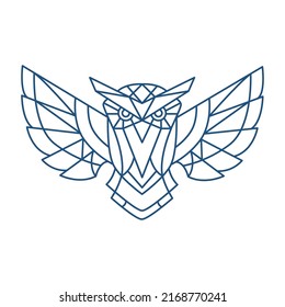 Owl logo geometric style vector design template.