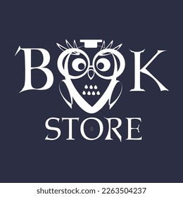 Owl logo with glasses for a bookstore 