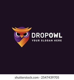Owl logo gradient colorful vector icon illustration