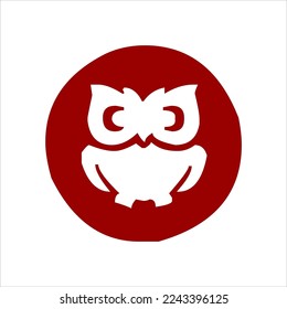 owl logo graphic design concept. Editable owl element, can be used as logotype, icon, template in web and print. isolated on white background