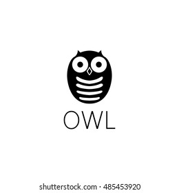 owl logo graphic design concept. Editable owl element, can be used as logotype, icon, template in web and print 