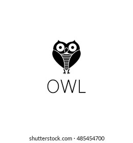 owl logo graphic design concept. Editable owl element, can be used as logotype, icon, template in web and print 
