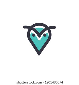 owl logo graphic out line template download vector