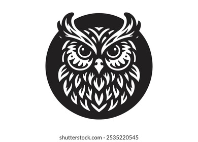 Owl logo icon animal black white