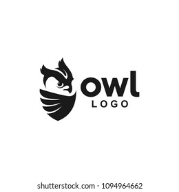 Owl Logo icon animal shield wing creative