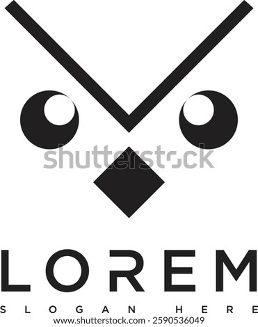 The owl logo icon is black with a minimalist and sharp design, reflecting wisdom, mystery and sharpness of vision. The silhouette is firm with striking eye details, giving the impression of being inte