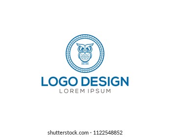 Owl logo and icon concept. Logo available in vector. Linear style.