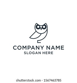 Owl logo and icon concept. Logo available in vector. Linear style.