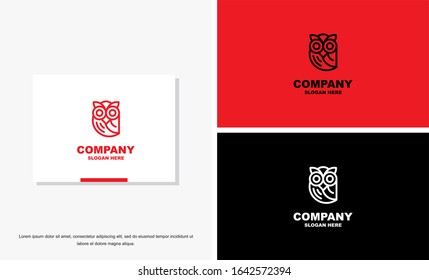 Owl logo and icon concept. Logo available in vector. Linear style.