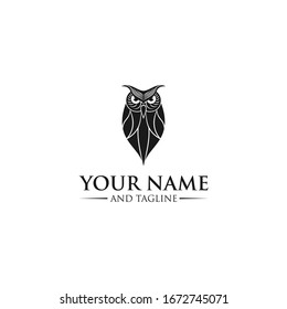 Owl logo and icon concept. Logo available in vector. Linear style owl logo of lines Owl logo - vector illustration. Emblem design on white background