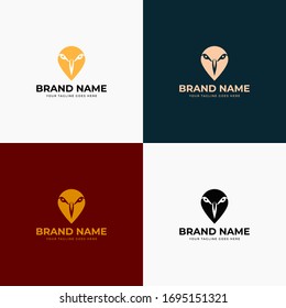 Owl logo and icon concept. Logo available in vector. Simple modern abstract flat minimalist owl logo template