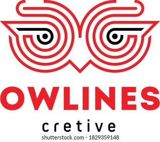 Owl logo and Icon Concept. Logo available in Vector. Linear style.