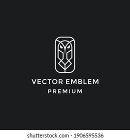 Owl logo and icon concept. Logo available in vector. Linear style. in black backround