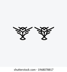 Owl logo and icon concept. Logo available in vector. Linear style.
