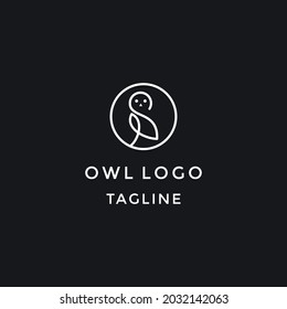 Owl logo and icon concept. Logo available in vector. Linear style.
