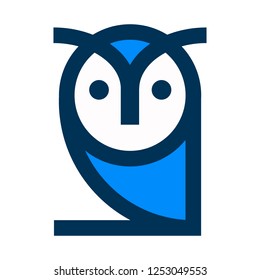 Owl logo and icon concept. Linear style. Emblem design. Vector illustration.