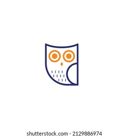 Logo- oder Symboldesign-Konzept von Owl. Vektorgrafik-Illustration
