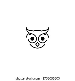 owl logo icon design with simple line art style