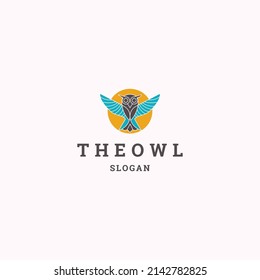Plantilla de diseño de iconos del logotipo de búho