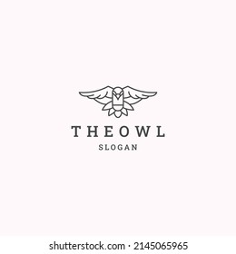 Owl logo icon design template vector illustration