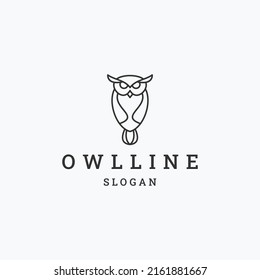 Owl logo icon flat design template 
