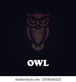 Owl Logo. Owl Icon. Geometric Owl Logo or Icon on White Background

